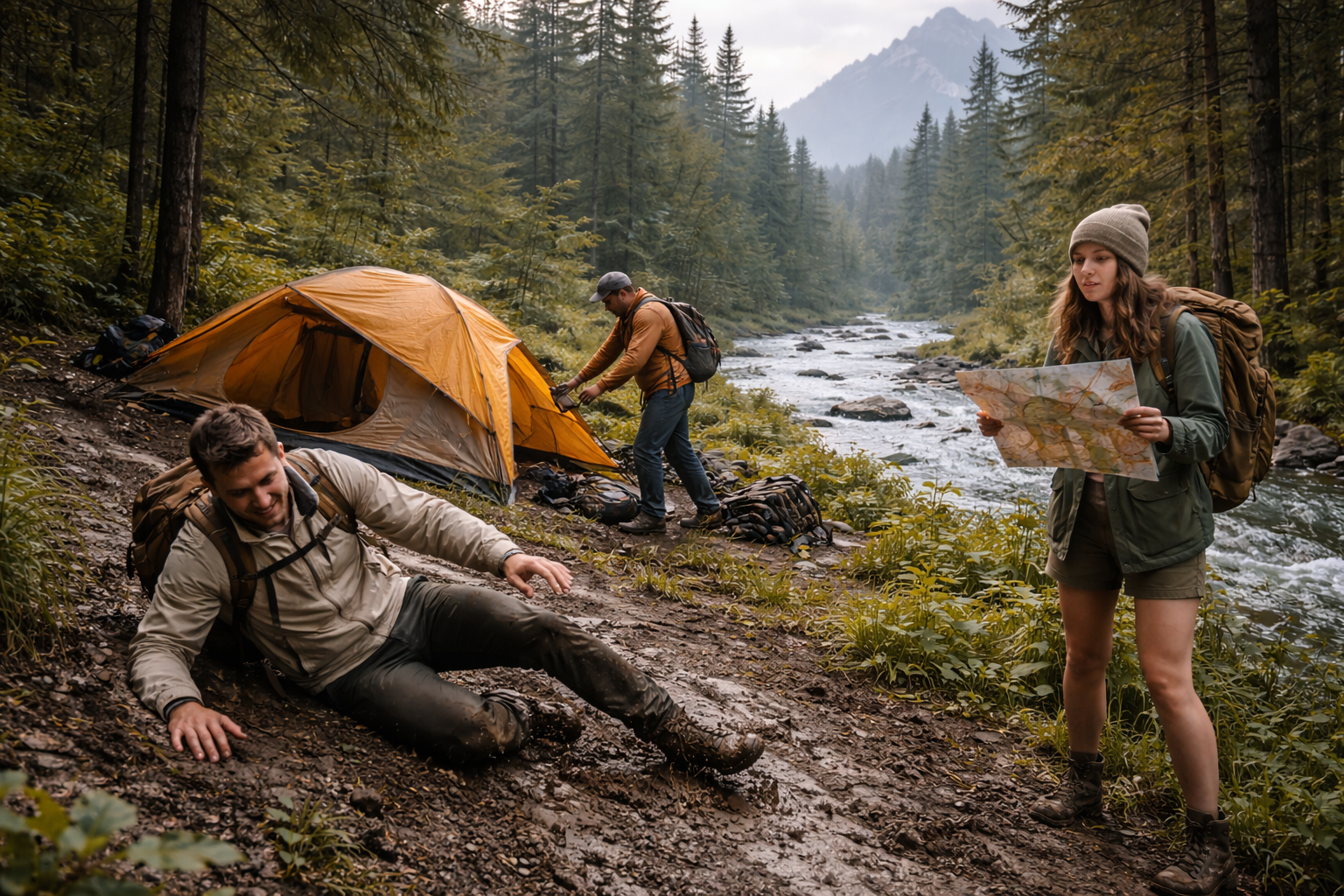 Doğa tatilinde yapılan hatalar: kaygan patika, yanlış kamp yeri ve kaybolan bir tatilci